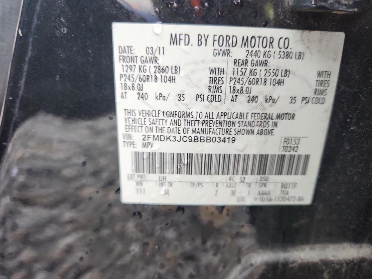 2011 FORD EDGE SEL photo 25