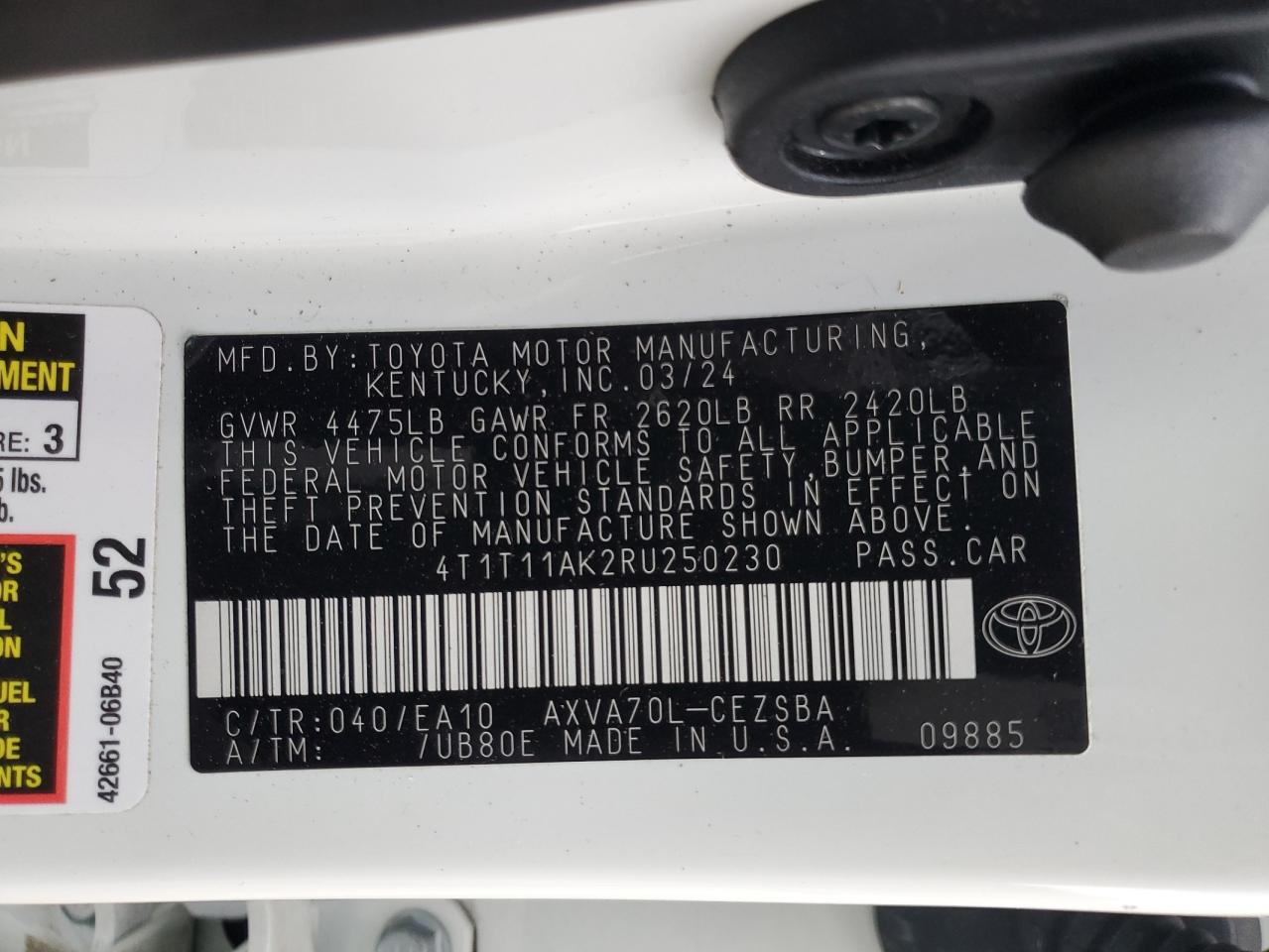 2024 TOYOTA CAMRY SE photo 23