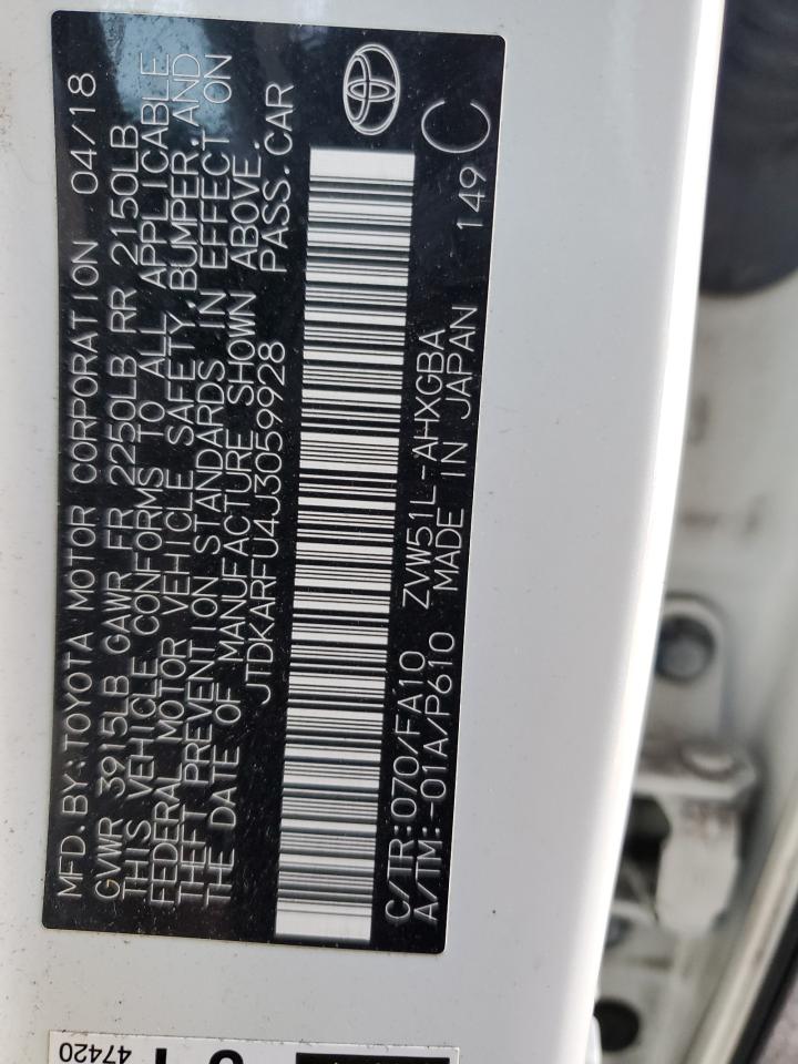 2018 TOYOTA PRIUS photo 12