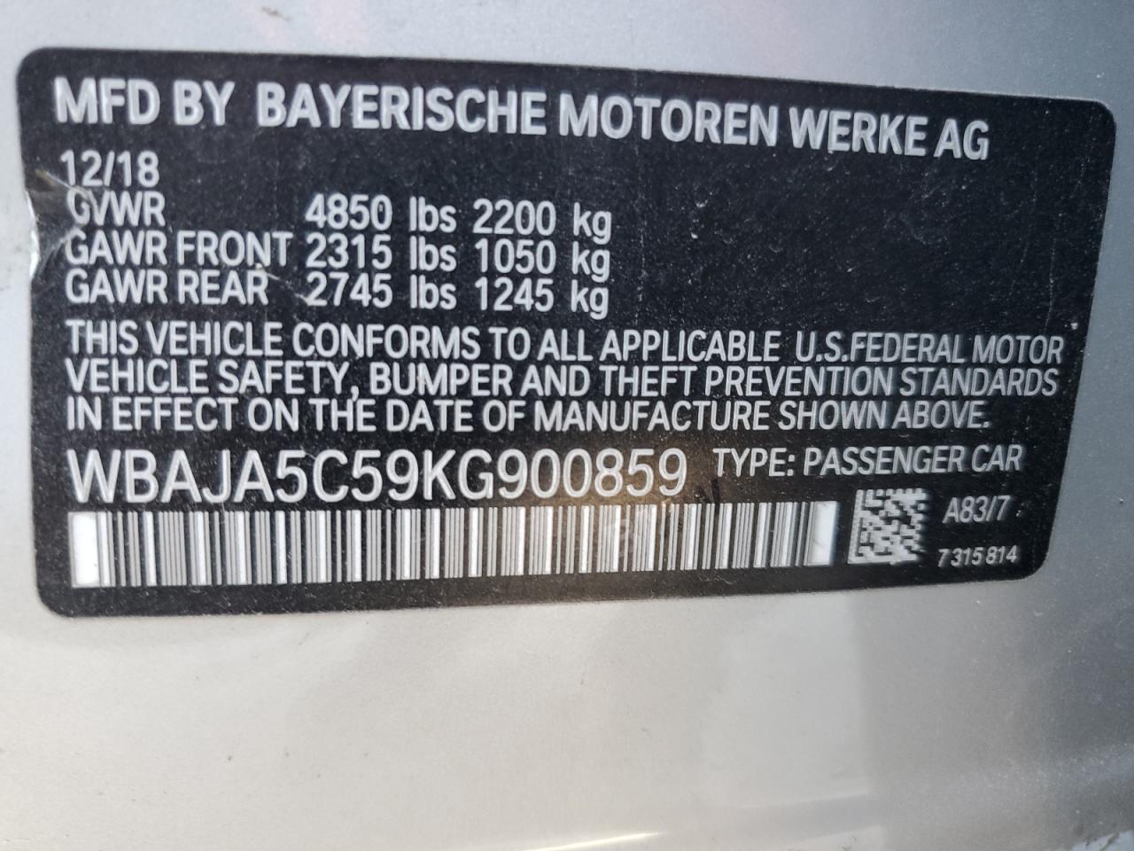 2019 BMW 530 I photo 34