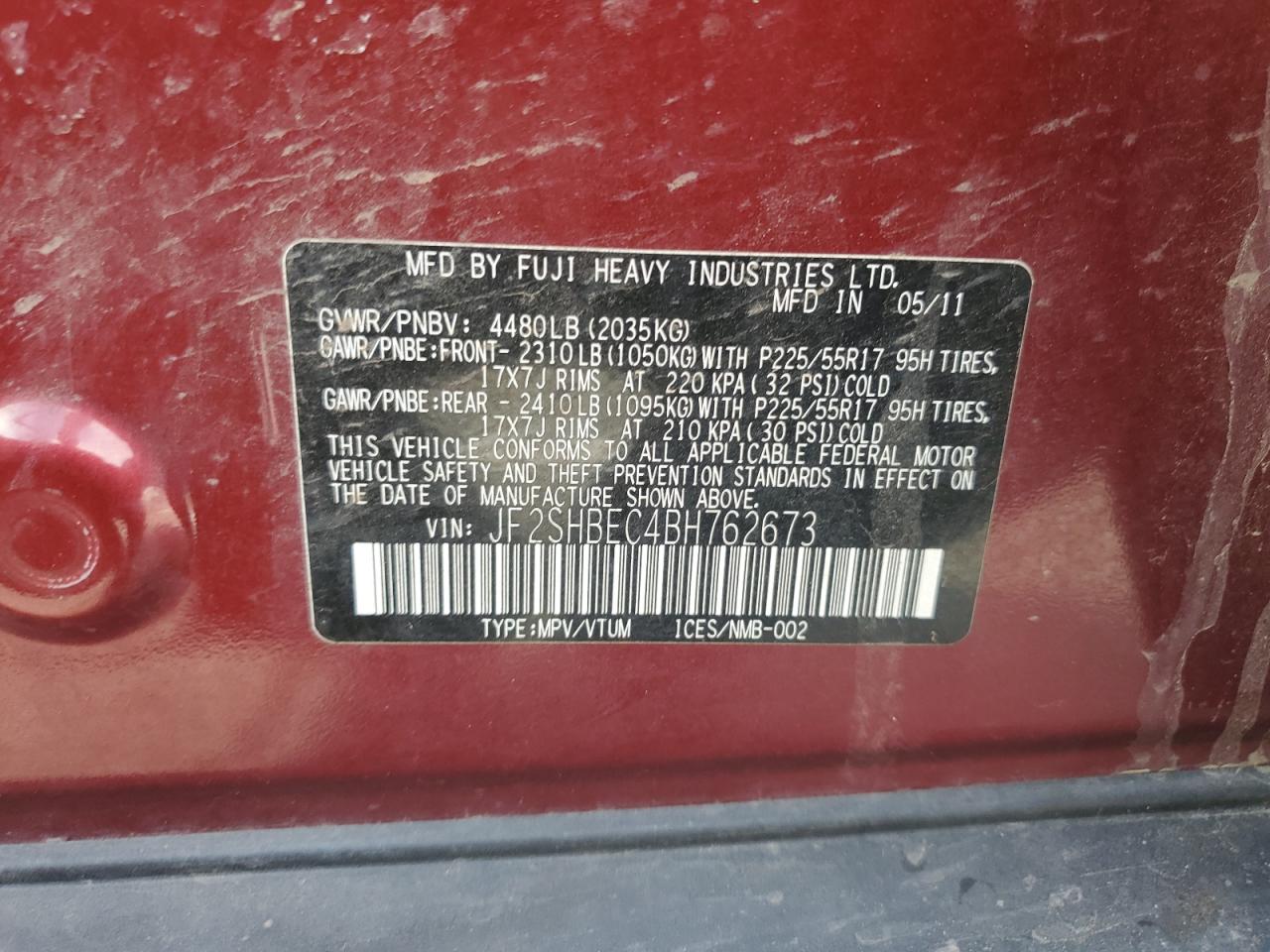 2011 SUBARU FORESTER LIMITED photo 12