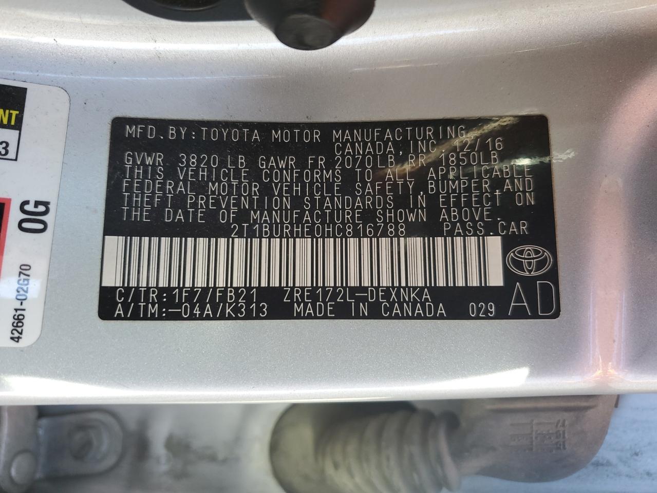 2017 TOYOTA COROLLA L photo 25