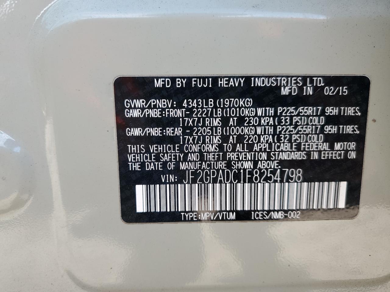 2015 SUBARU XV CROSSTREK 2.0 PREMIUM photo 13