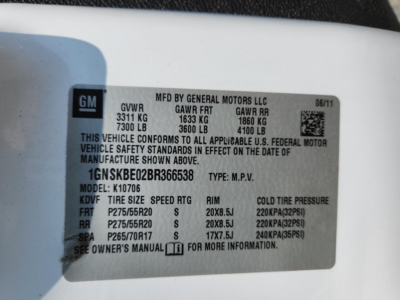 2011 CHEVROLET TAHOE K1500 LT photo 37