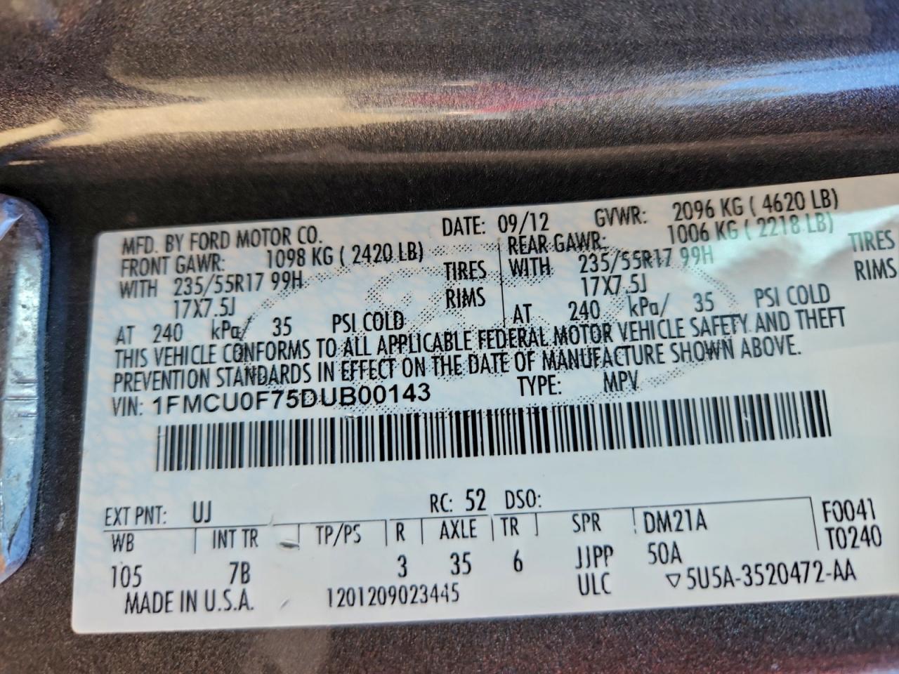 2013 FORD ESCAPE S photo 23