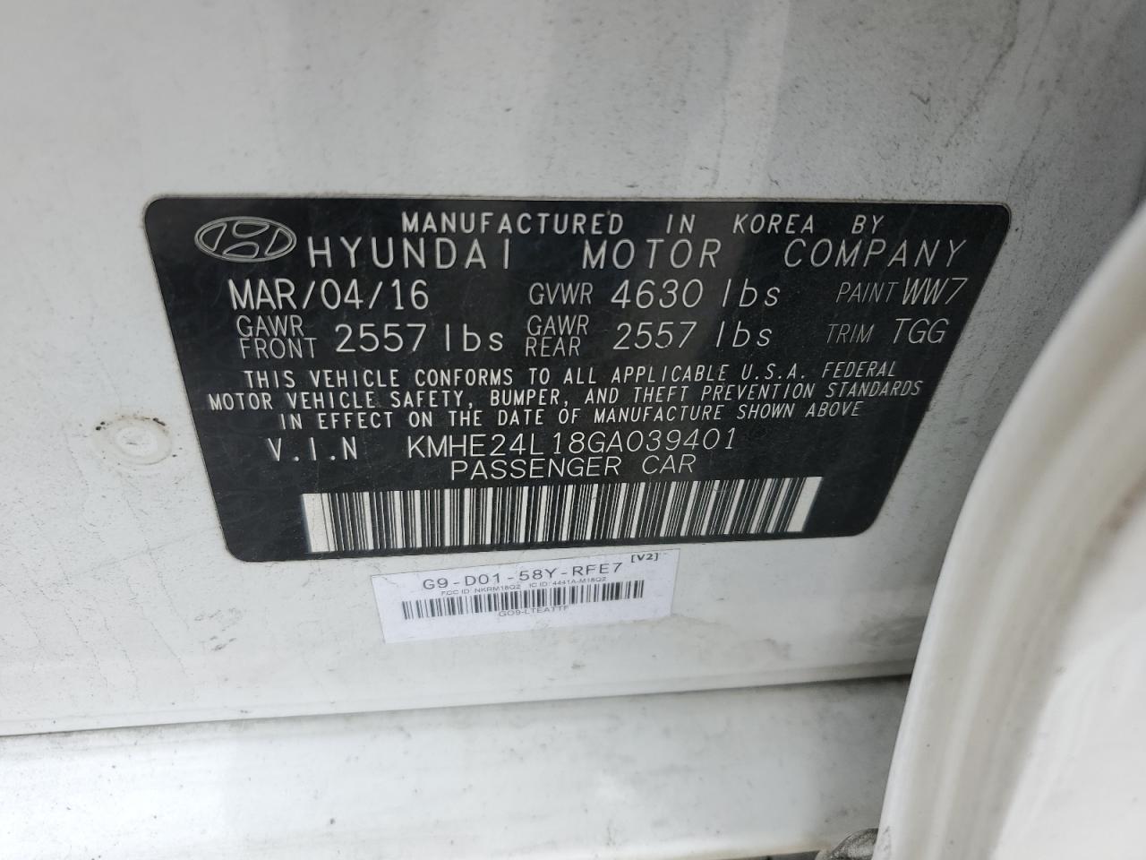 2016 HYUNDAI SONATA HYBRID photo 23