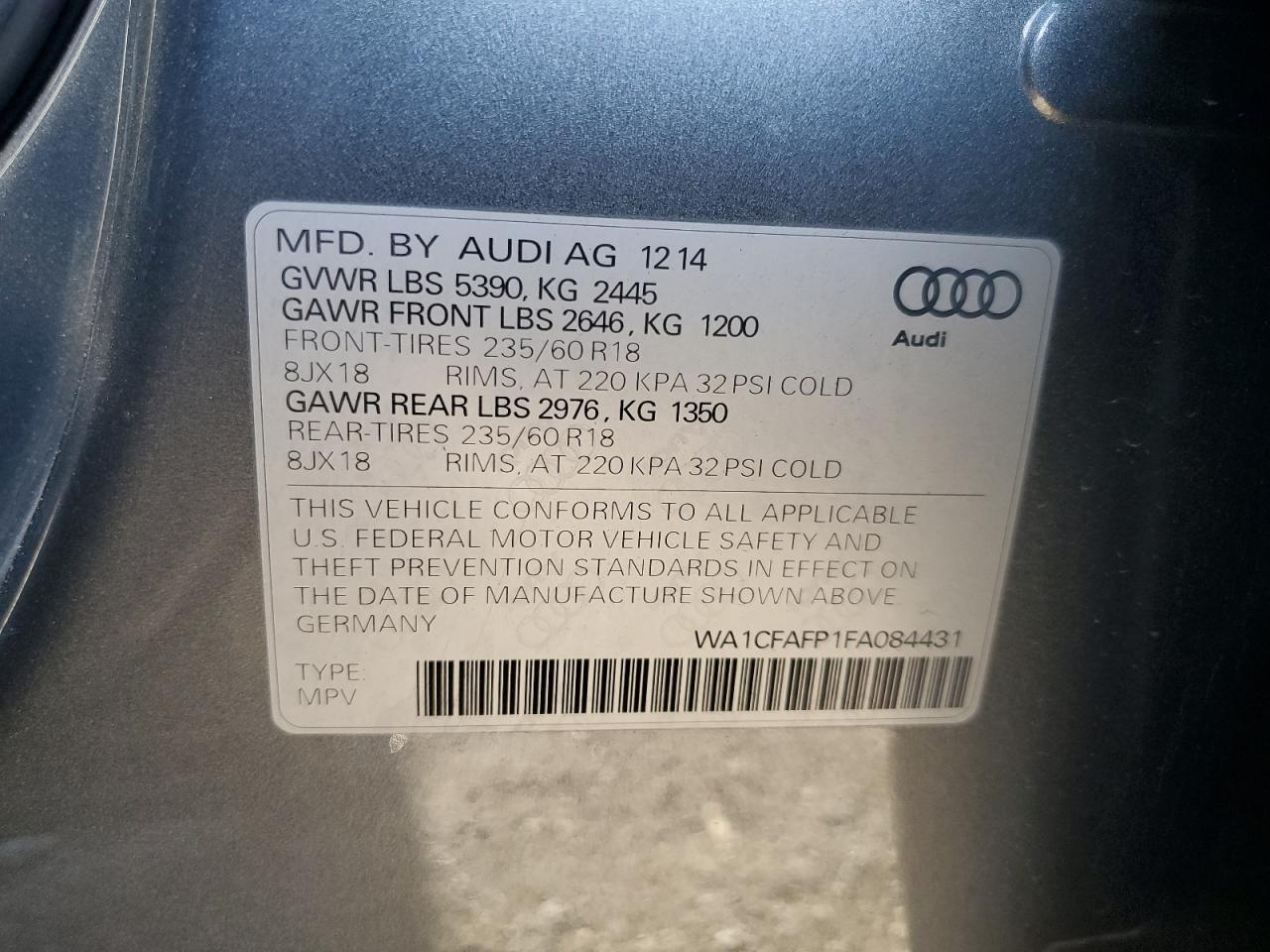 2015 AUDI Q5 PREMIUM photo 37