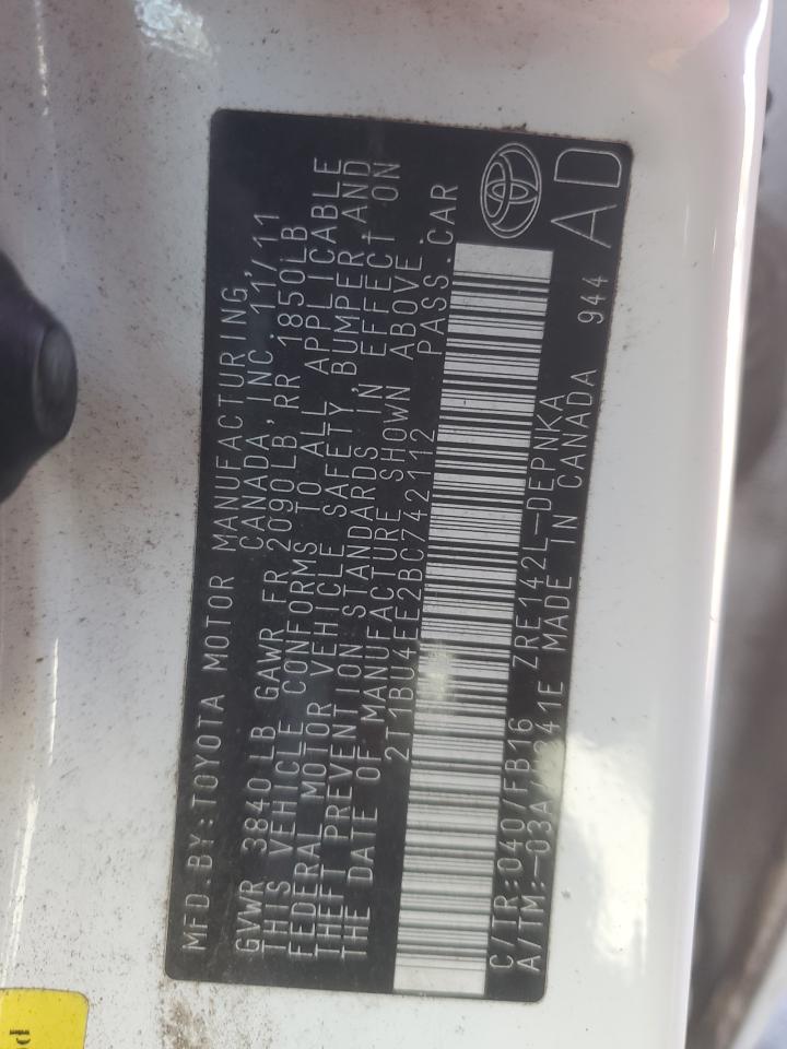 2011 TOYOTA COROLLA BASE photo 12