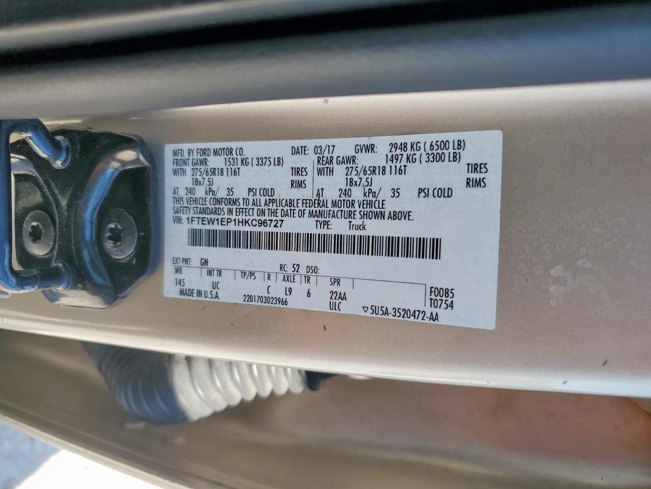 2017 FORD F150 SUPERCREW photo 13