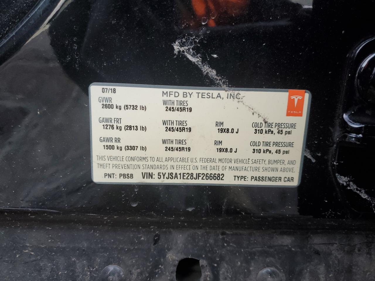 2018 TESLA MODEL S photo 12