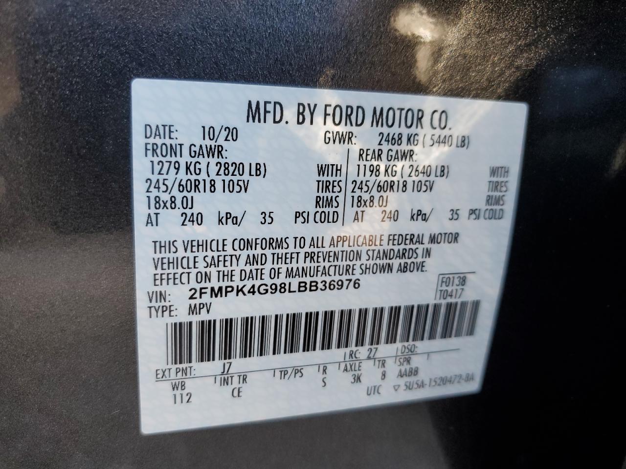 2020 FORD EDGE SE photo 13
