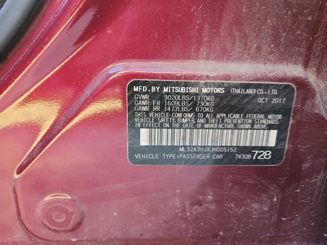 2018 MITSUBISHI MIRAGE ES photo 12