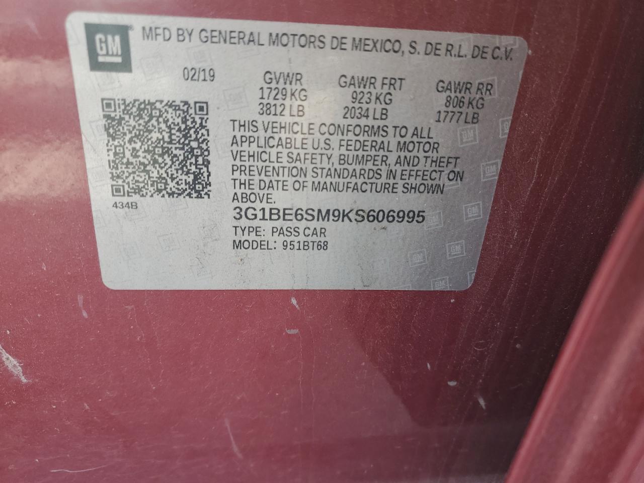 2019 CHEVROLET CRUZE LT photo 37