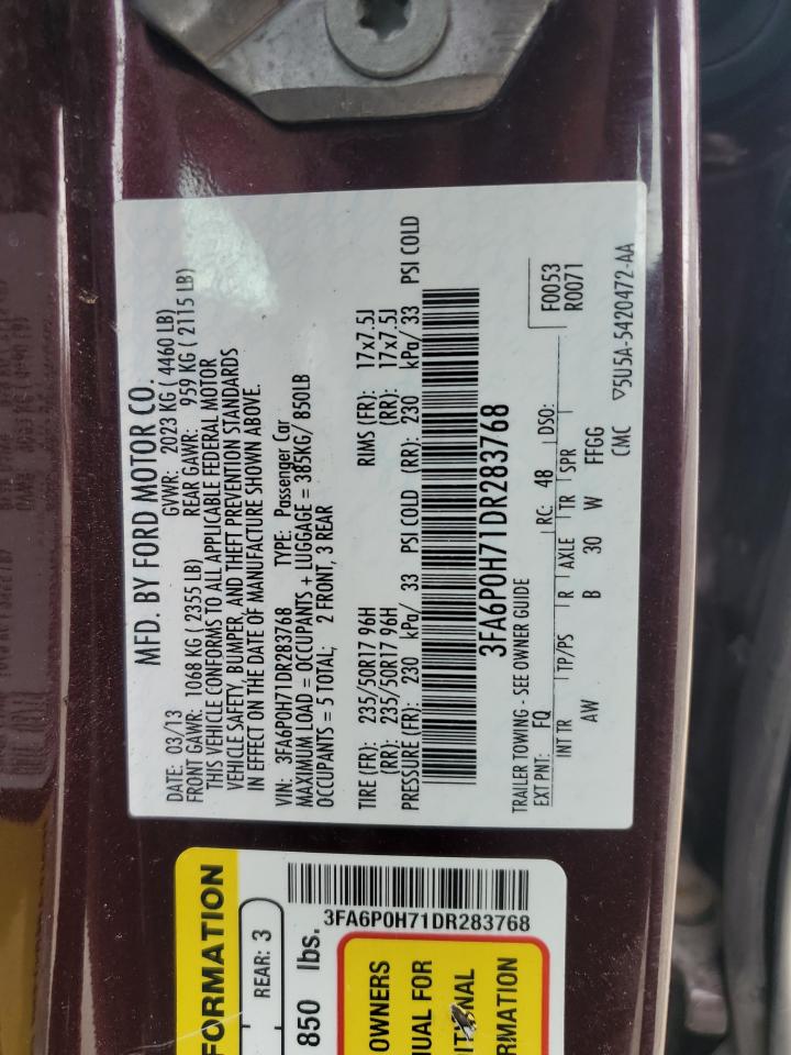 2013 FORD FUSION SE photo 23