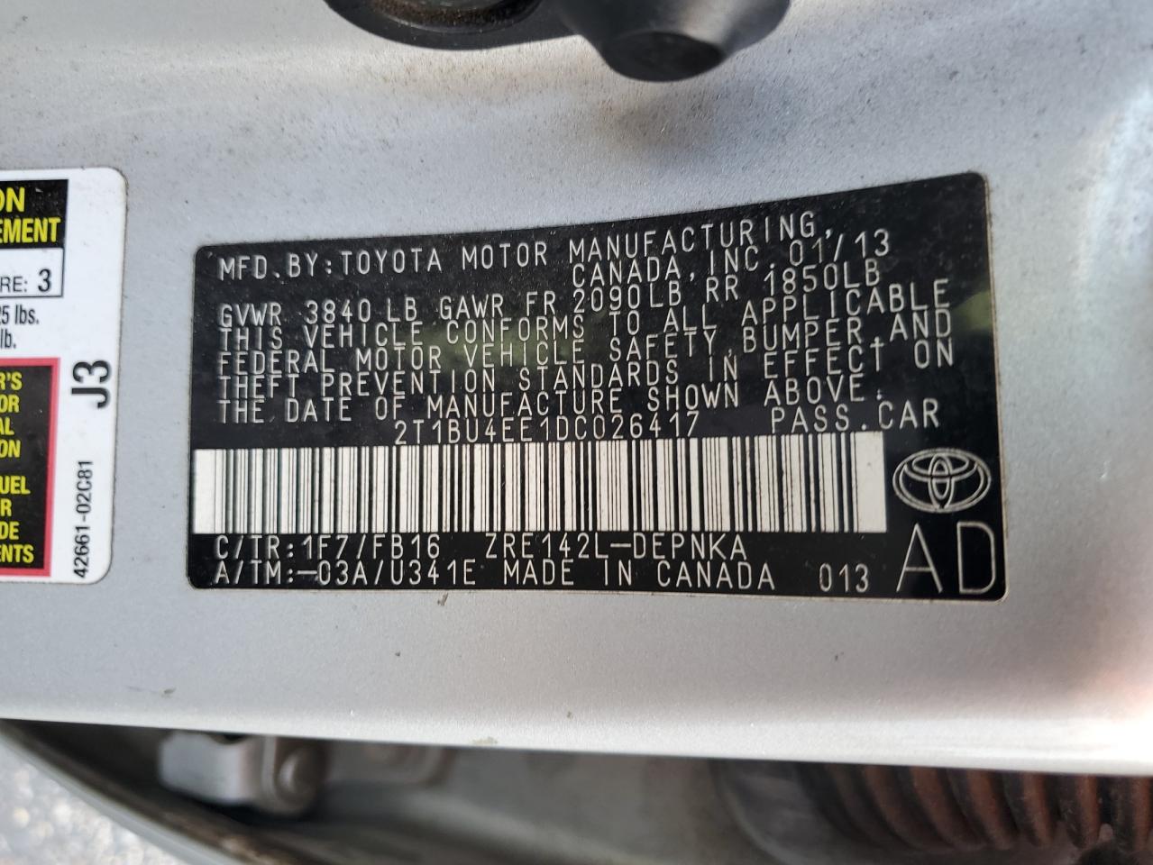 2013 TOYOTA COROLLA LE photo 13