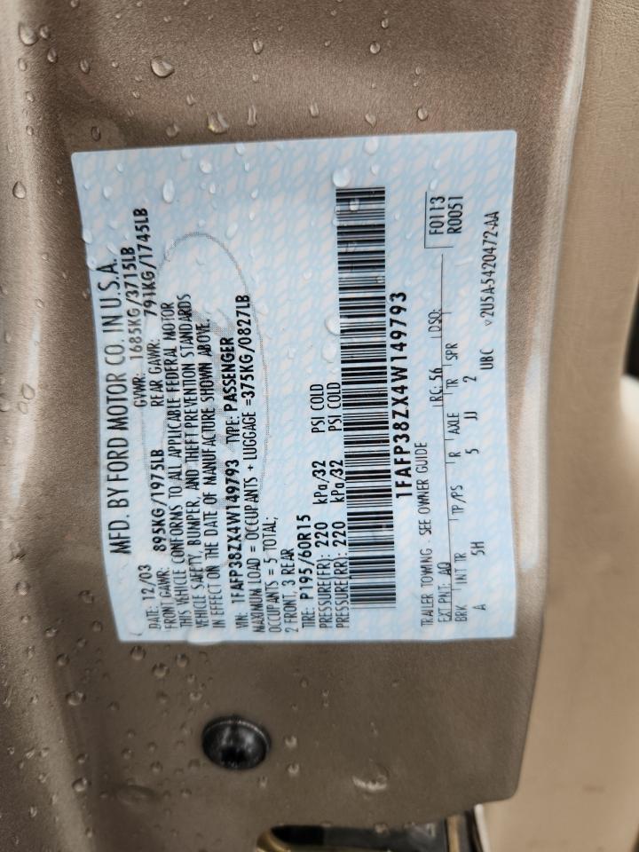 2004 FORD FOCUS ZTS photo 12