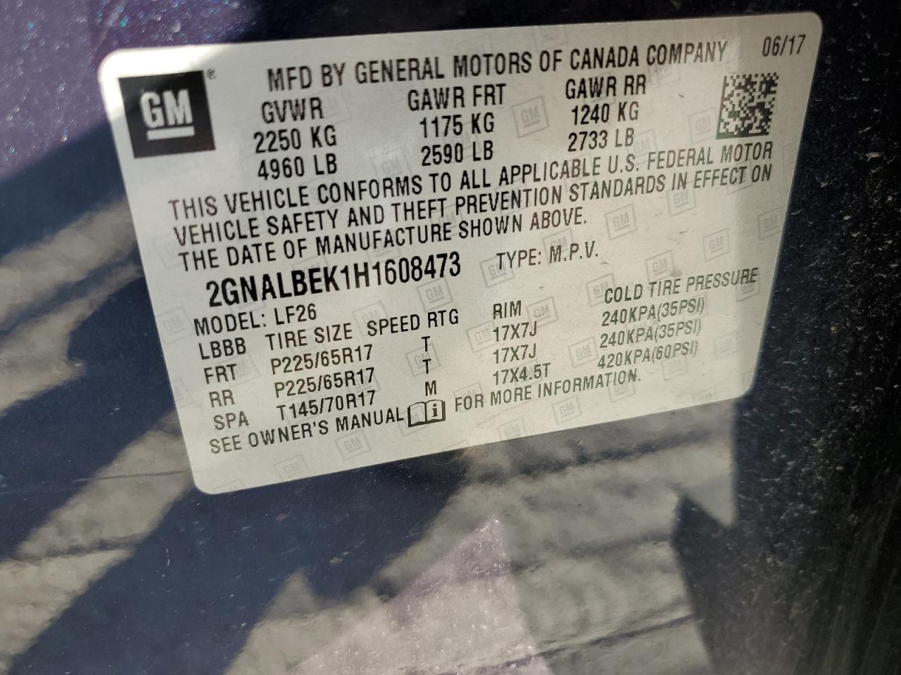 2017 CHEVROLET EQUINOX LS photo 25