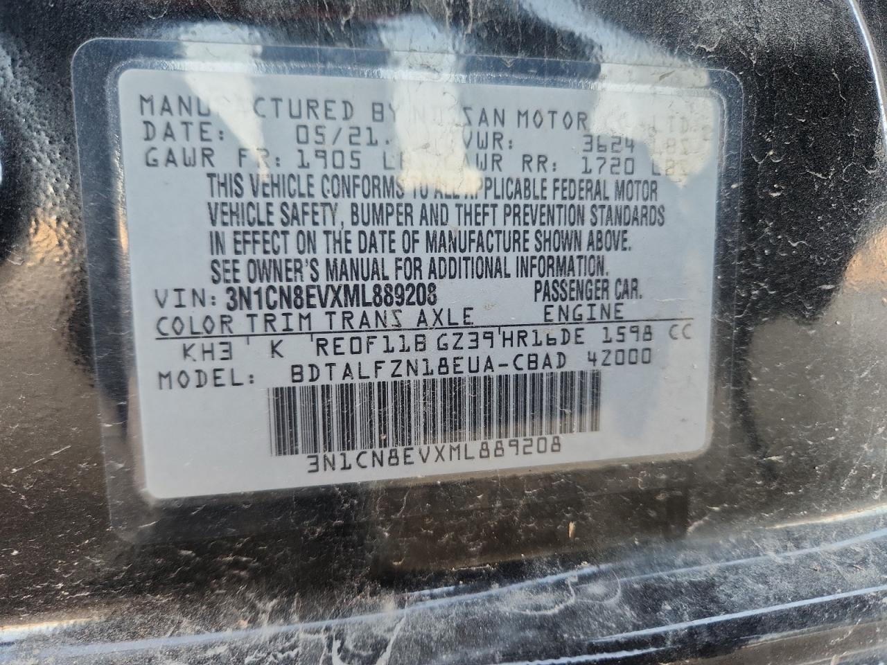 2021 NISSAN VERSA SV photo 23