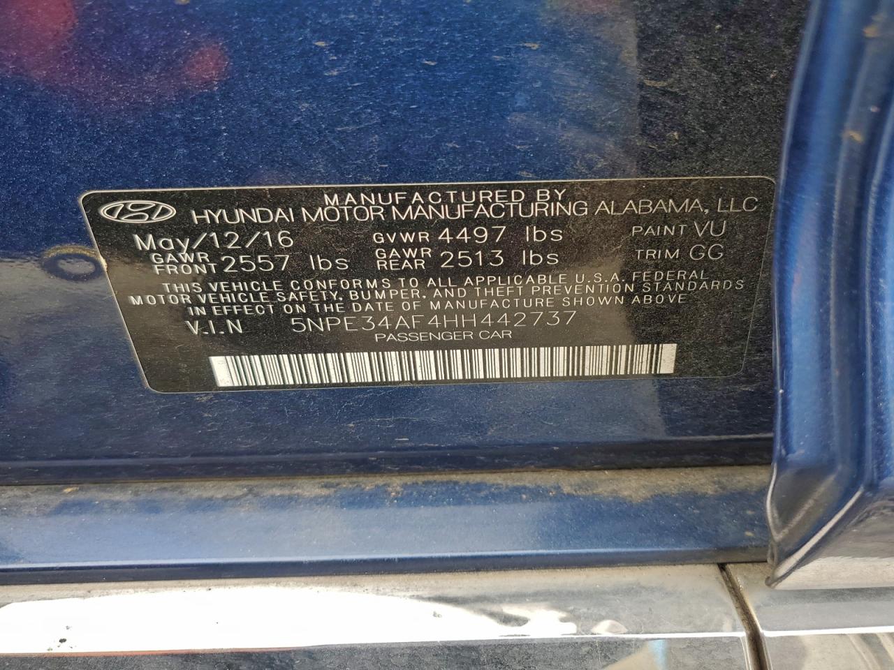 2017 HYUNDAI SONATA SPORT photo 23