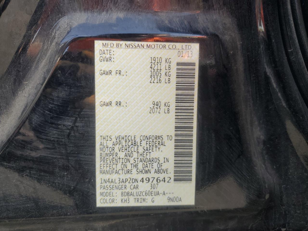 2013 NISSAN ALTIMA 2.5 photo 12