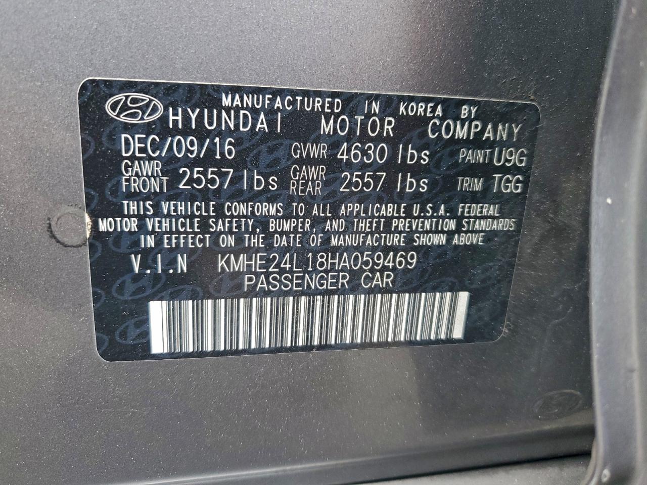 2017 HYUNDAI SONATA HYBRID photo 12