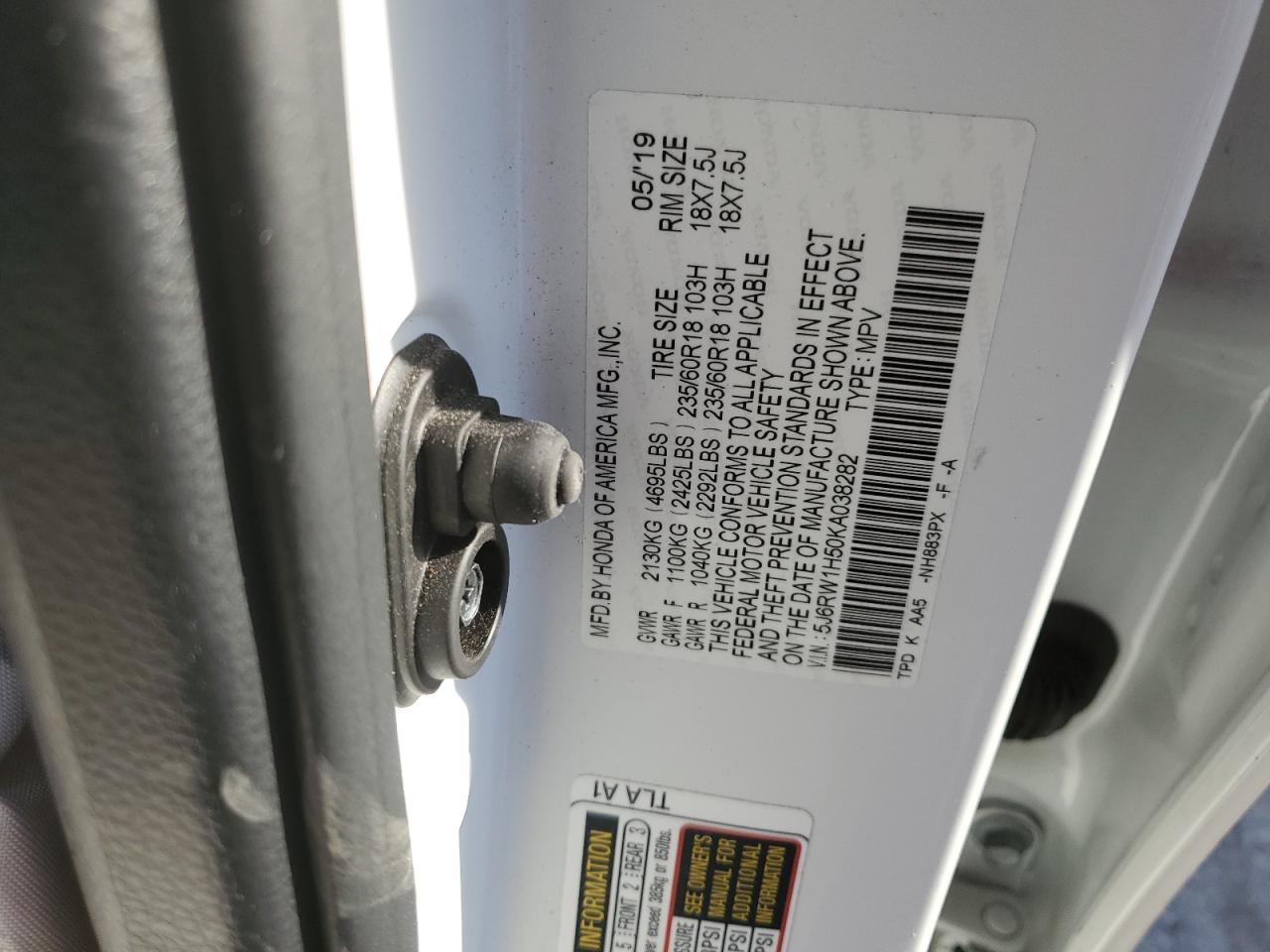 2019 HONDA CR-V EX photo 37