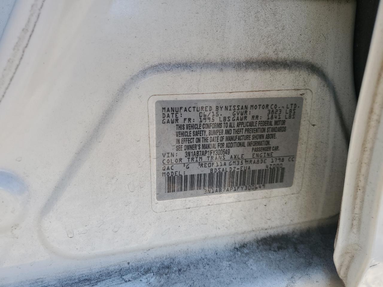 2015 NISSAN SENTRA S photo 12