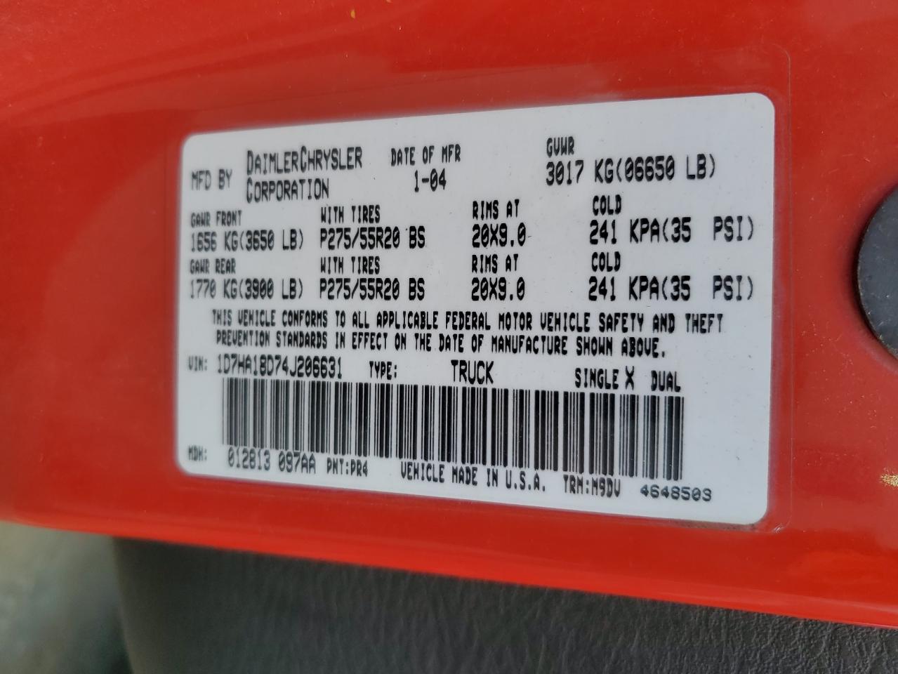 2004 DODGE RAM 1500 ST photo 12