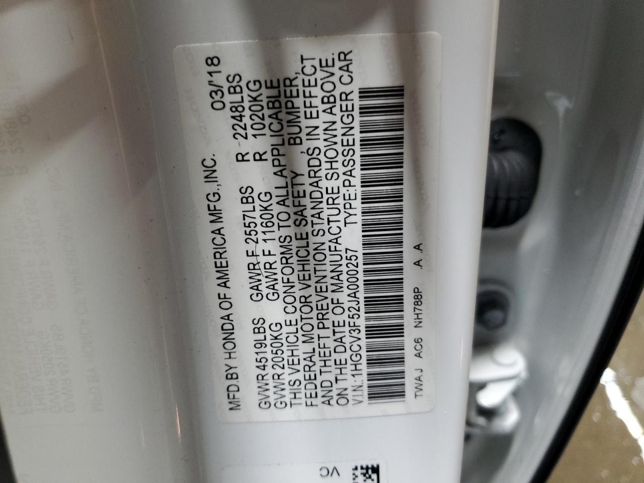 2018 HONDA ACCORD HYBRID EXL photo 12