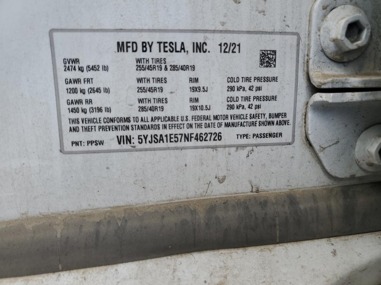 2022 TESLA MODEL S photo 12