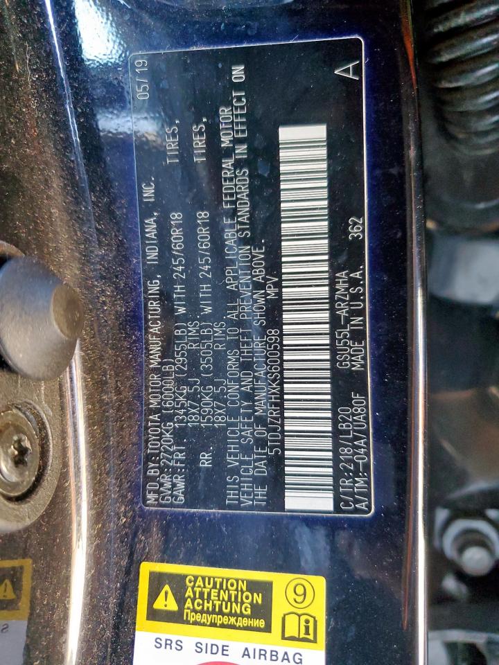 2019 TOYOTA HIGHLANDER SE photo 25
