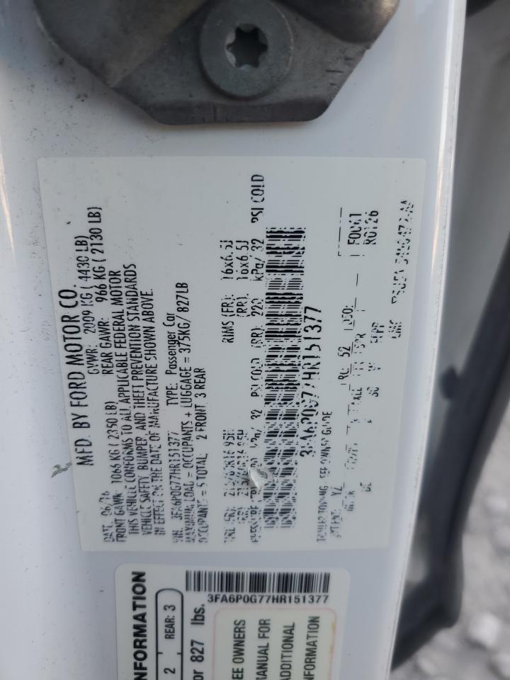 2017 FORD FUSION S photo 34