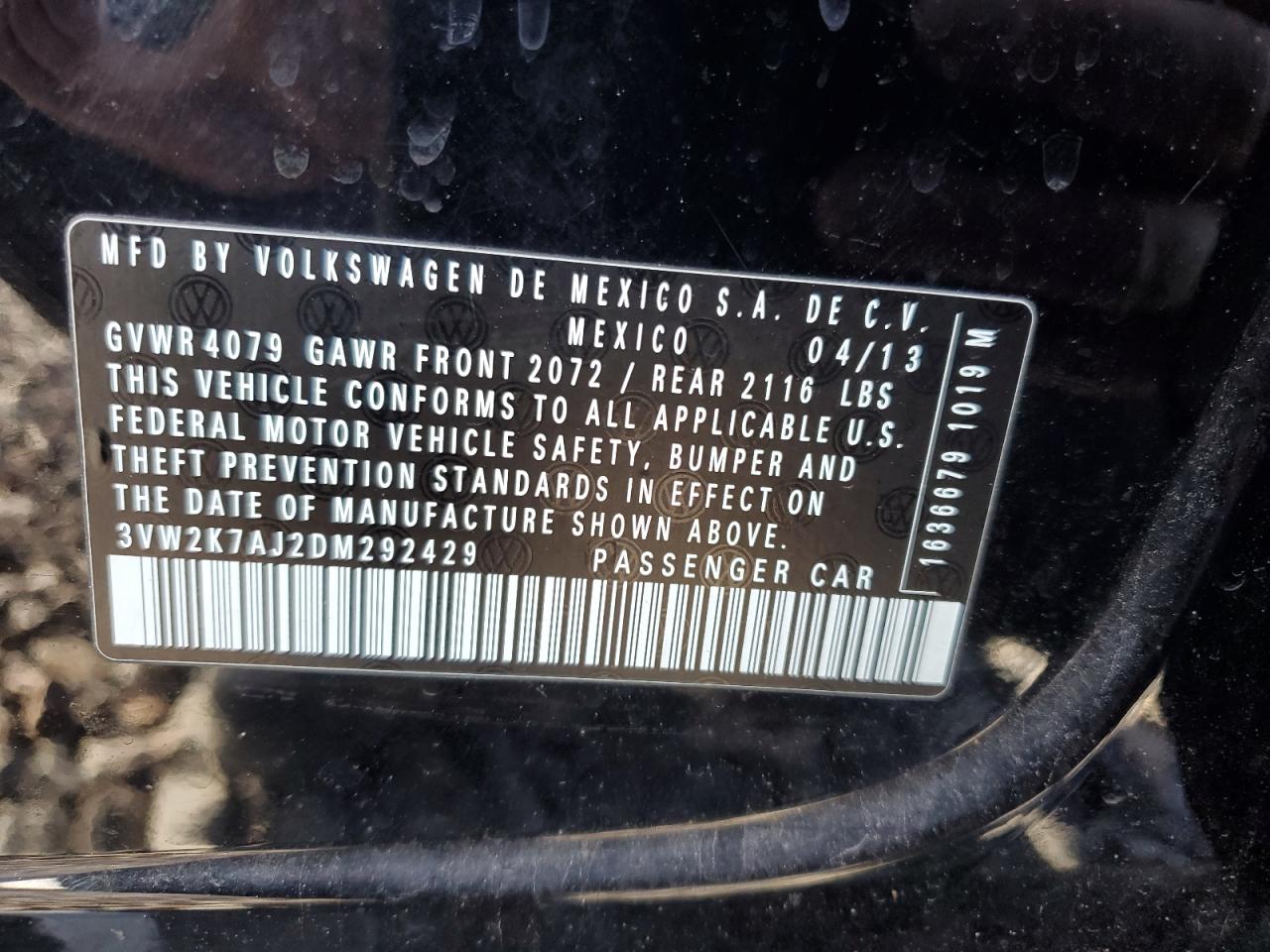 2013 VOLKSWAGEN JETTA BASE photo 34