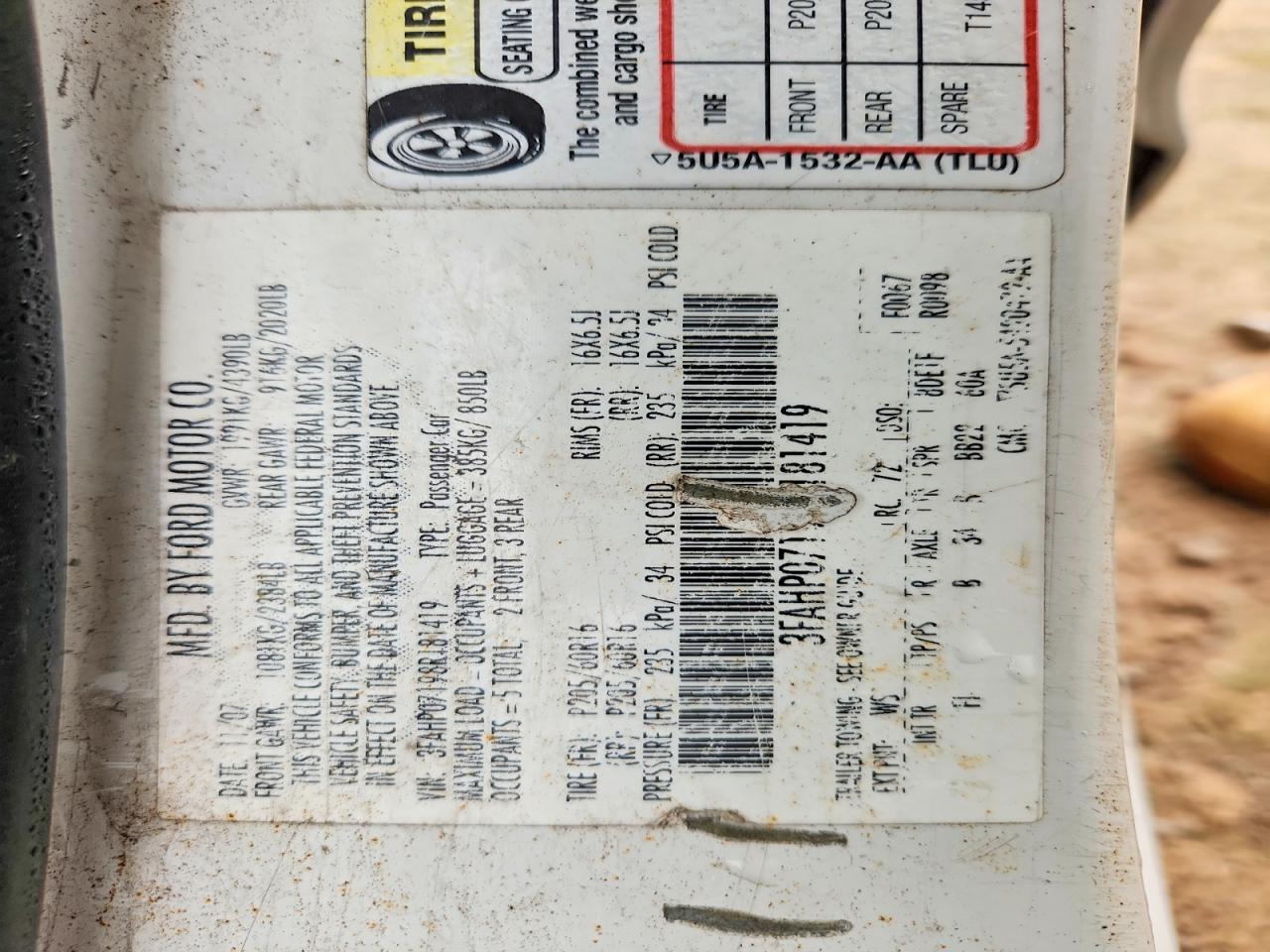 2008 FORD FUSION SE photo 23