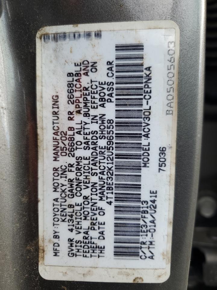 2002 TOYOTA CAMRY LE photo 23