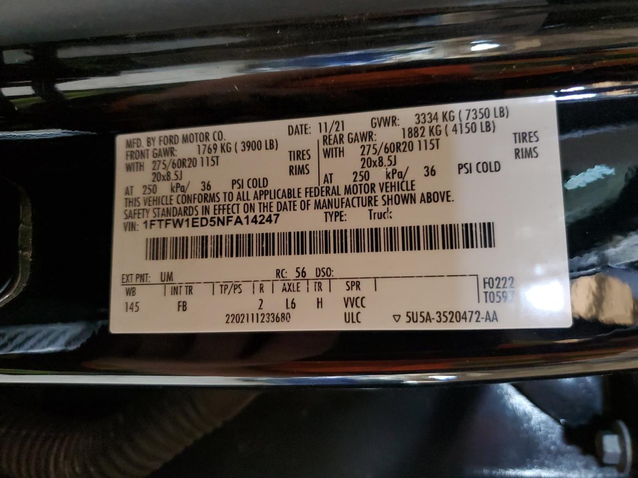 2022 FORD F150 SUPERCREW photo 23
