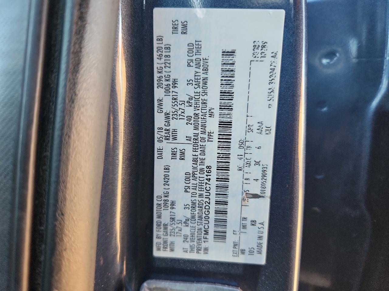 2018 FORD ESCAPE SE photo 34