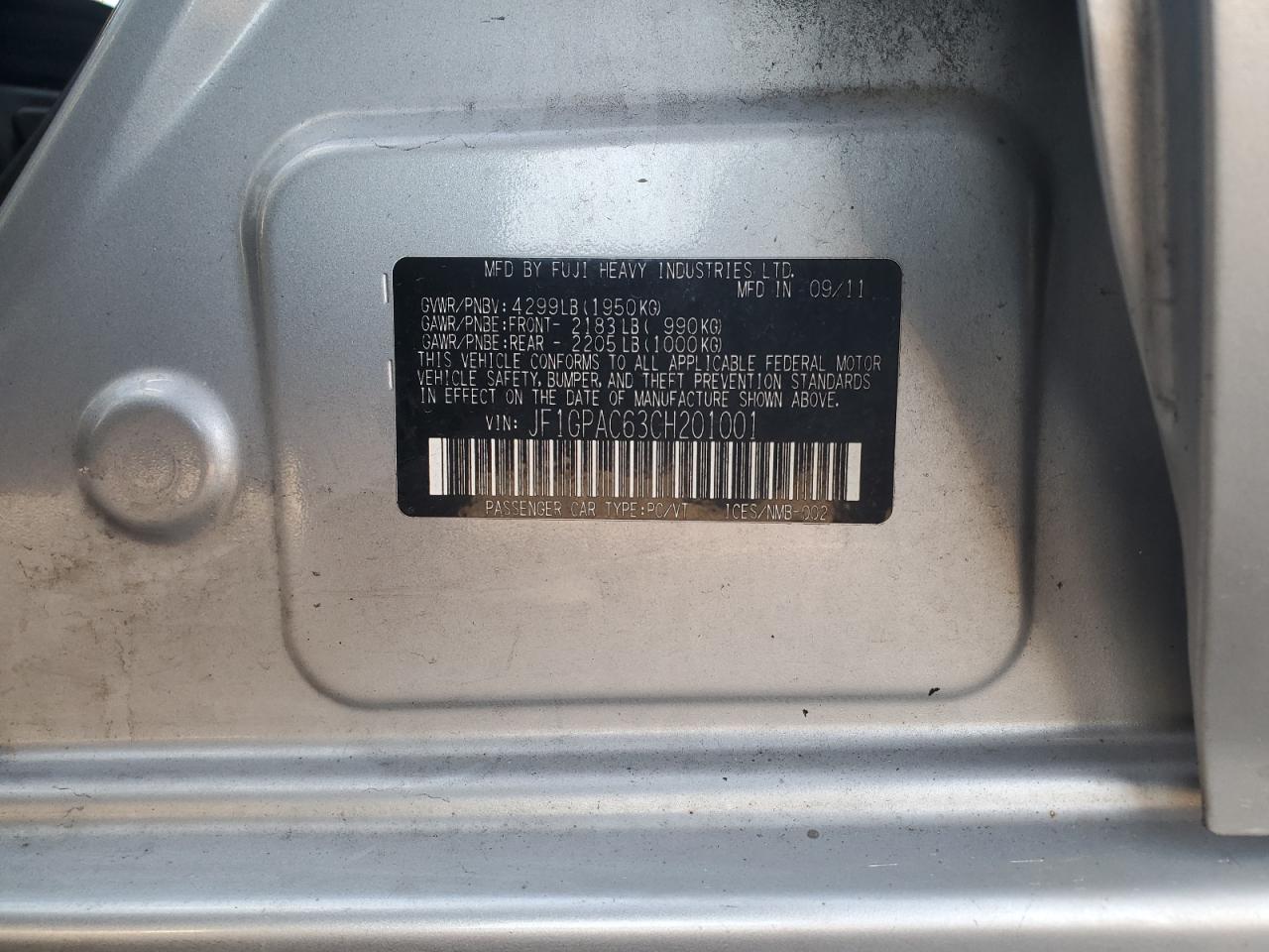 2012 SUBARU IMPREZA PREMIUM photo 12