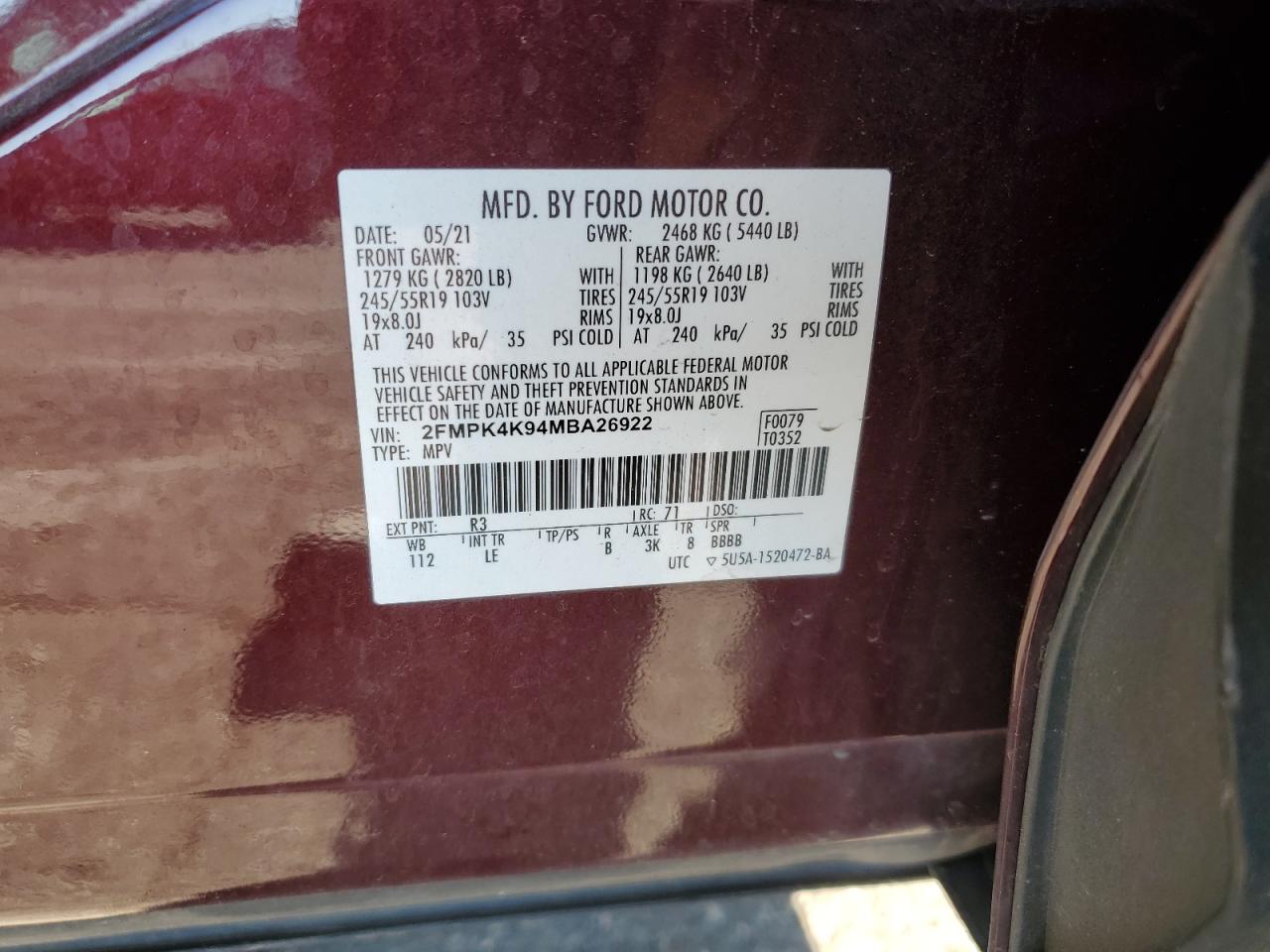 2021 FORD EDGE TITANIUM photo 27