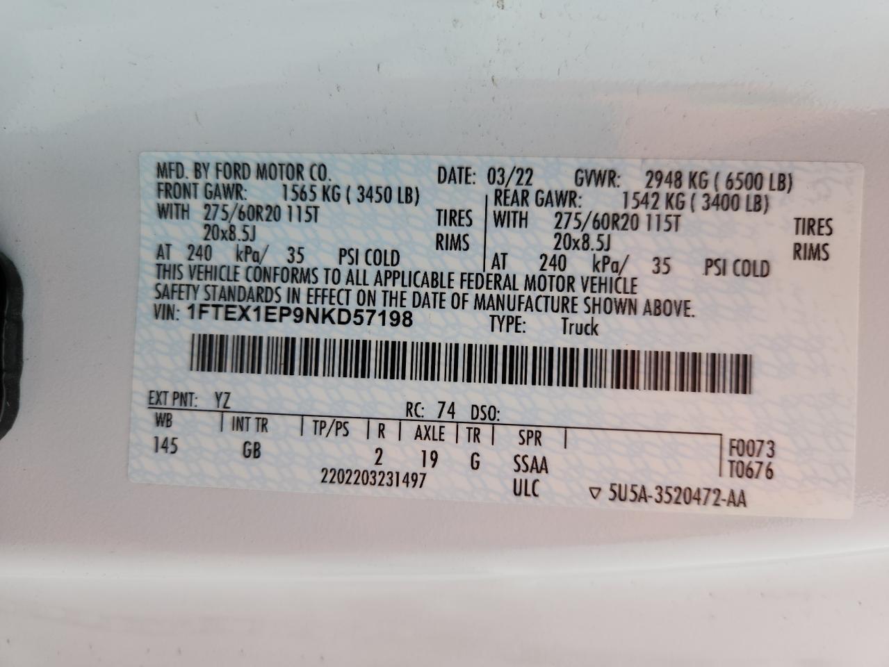 2022 FORD F150 SUPER CAB photo 23