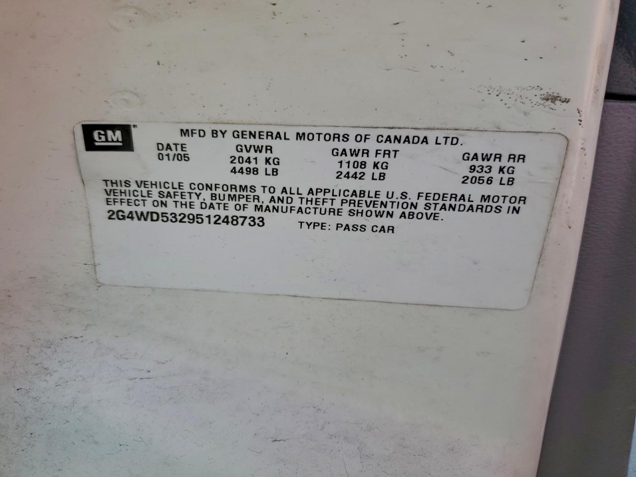 2005 BUICK LACROSSE CXL photo 23