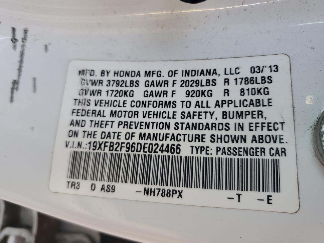 2013 HONDA CIVIC EXL photo 12