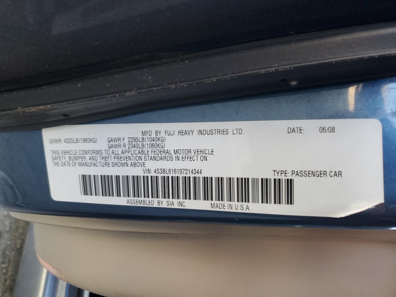 2009 SUBARU LEGACY 2.5I photo 23