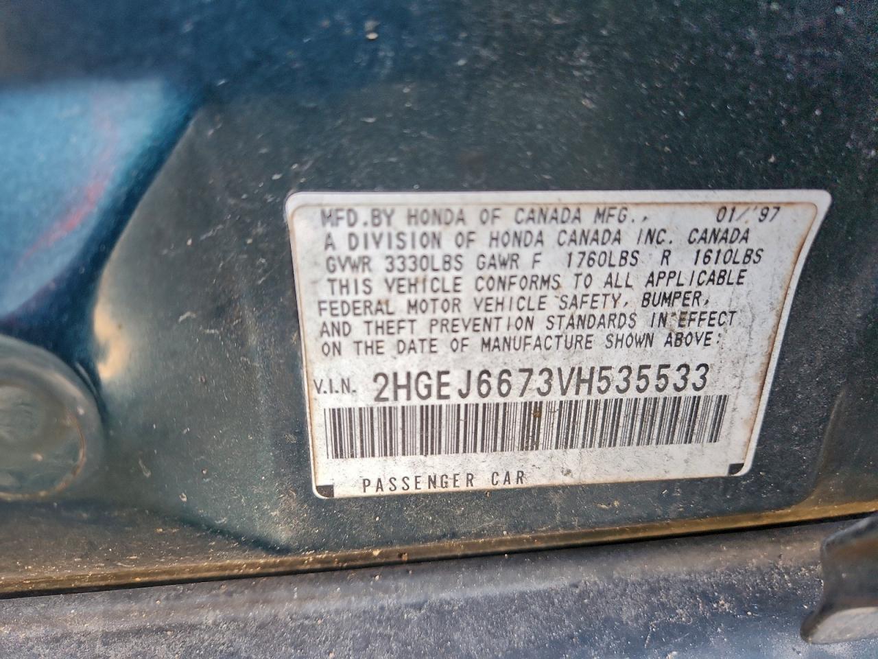1997 HONDA CIVIC LX photo 12
