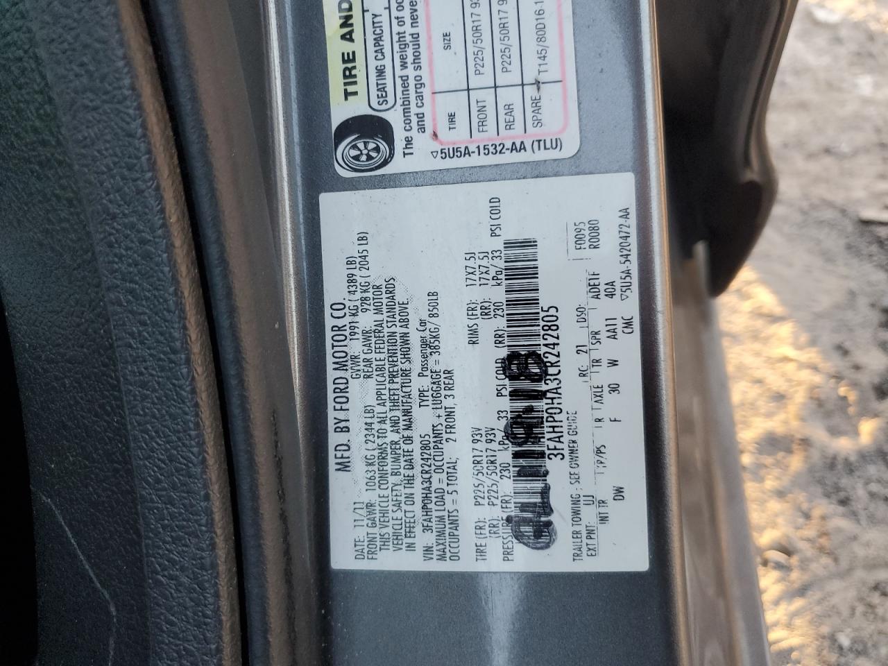 2012 FORD FUSION SE photo 25