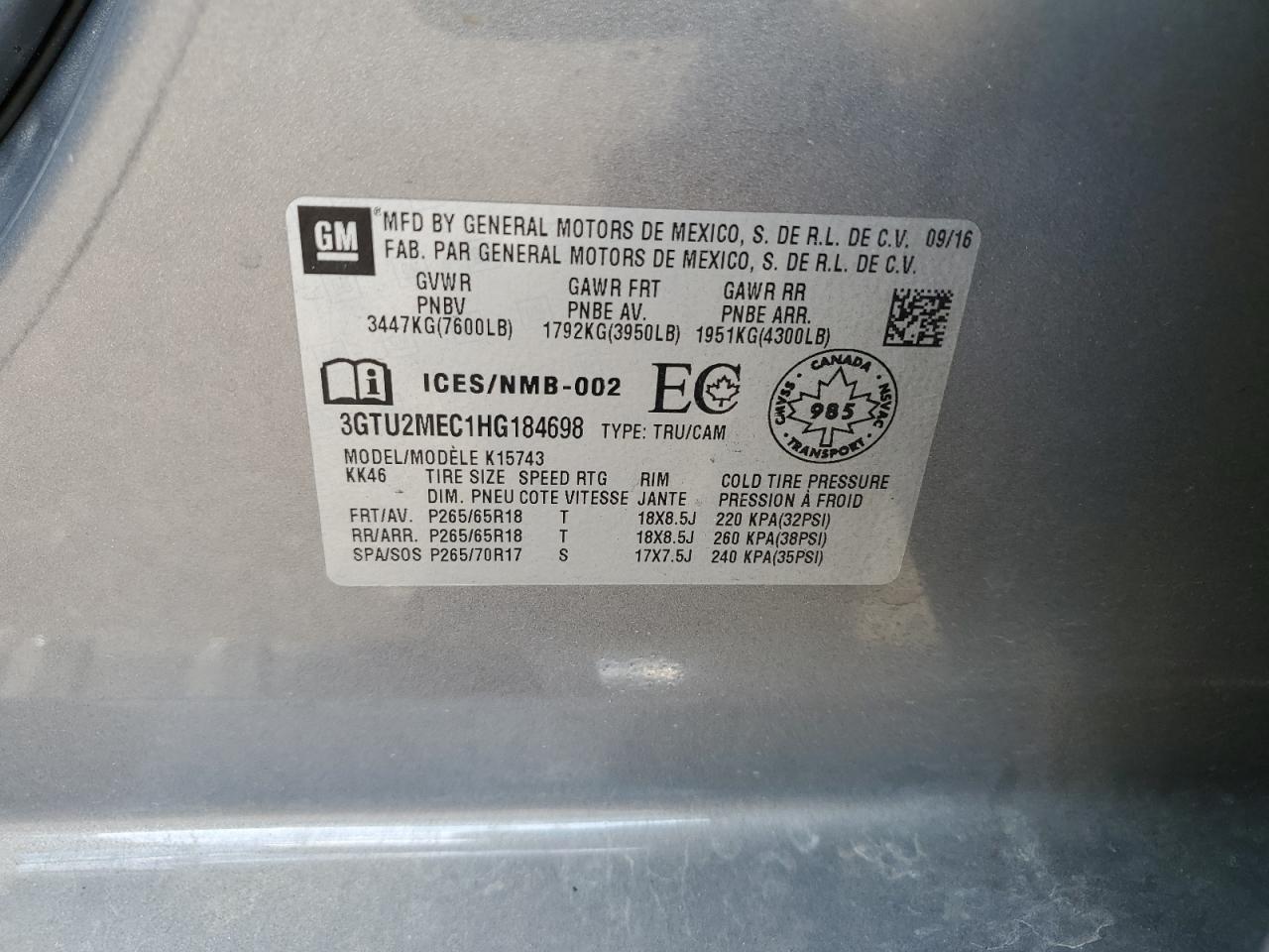 2017 GMC SIERRA K1500 SLE photo 12