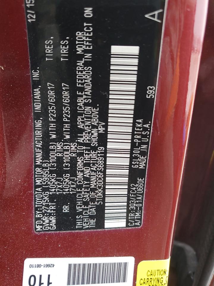 2015 TOYOTA SIENNA LE photo 13