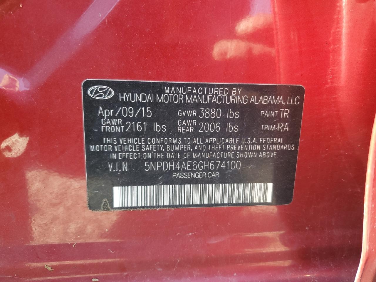 2016 HYUNDAI ELANTRA SE photo 23