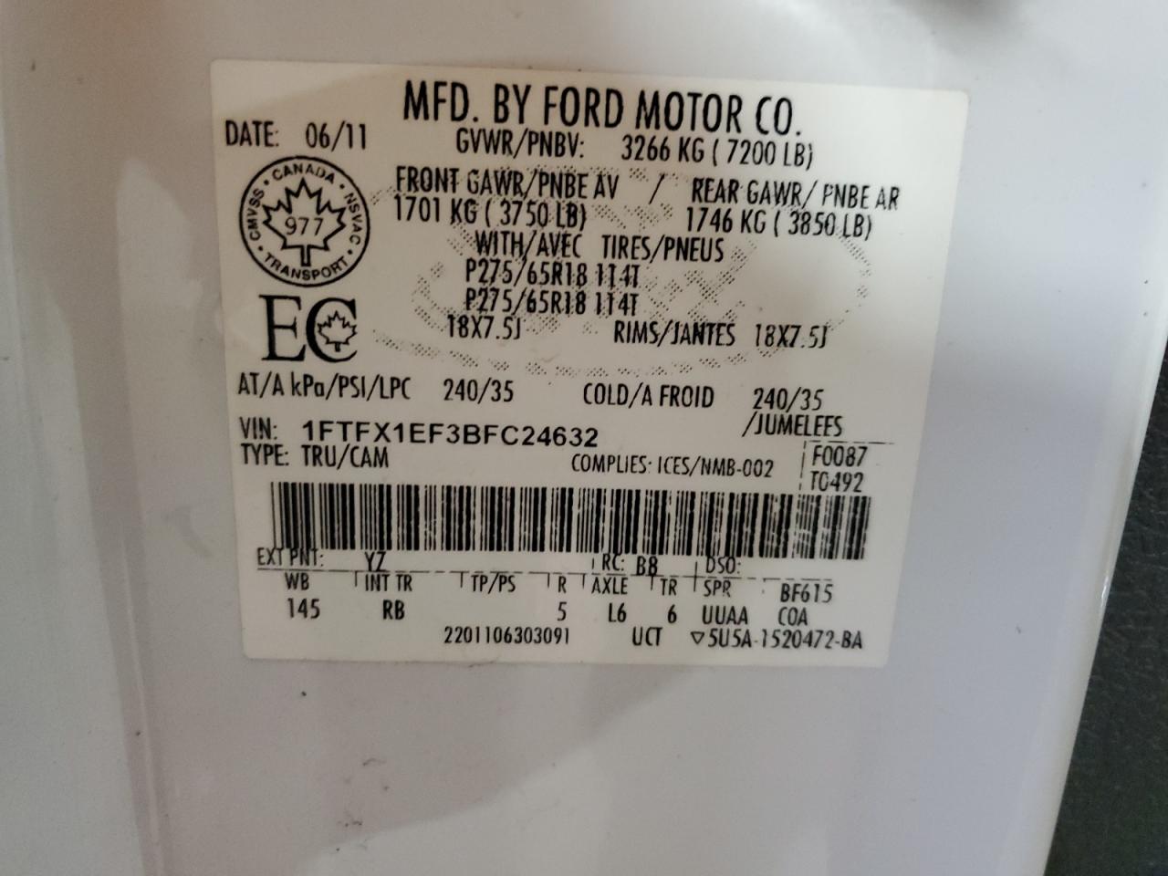 2011 FORD F150 SUPER CAB photo 12