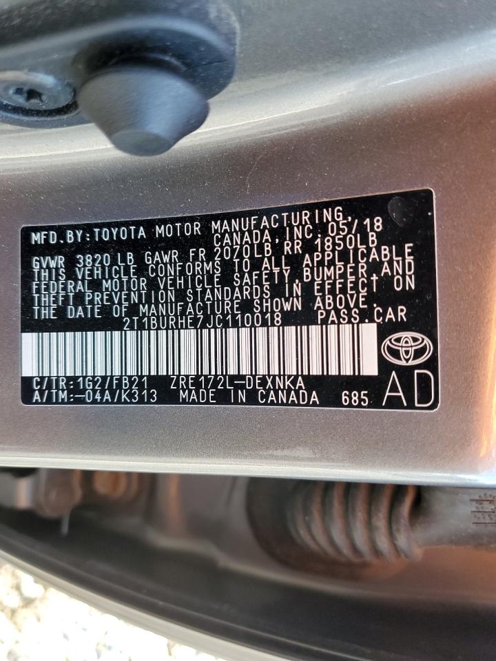 2018 TOYOTA COROLLA L photo 12